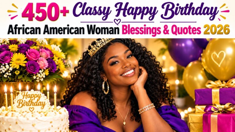 450+ classy happy birthday African American woman blessings and quotes for 2026, featuring elegant birthday wishes, heartfelt blessings, and inspirational messages.