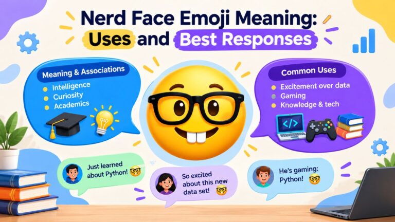 Nerd face emoji meaning, uses, and best responses