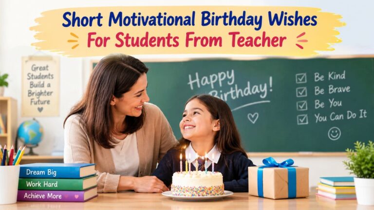 Short Motivational Birthday Wishes for Students from a Teacher