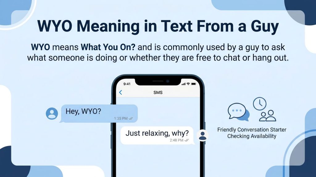 WYO meaning in text from a guy and how to understand his message in casual texting conversations.